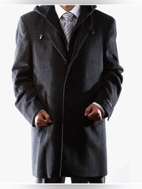 West End "Westley" W804 Charcoal Wool-Blend Overcoat NWOT